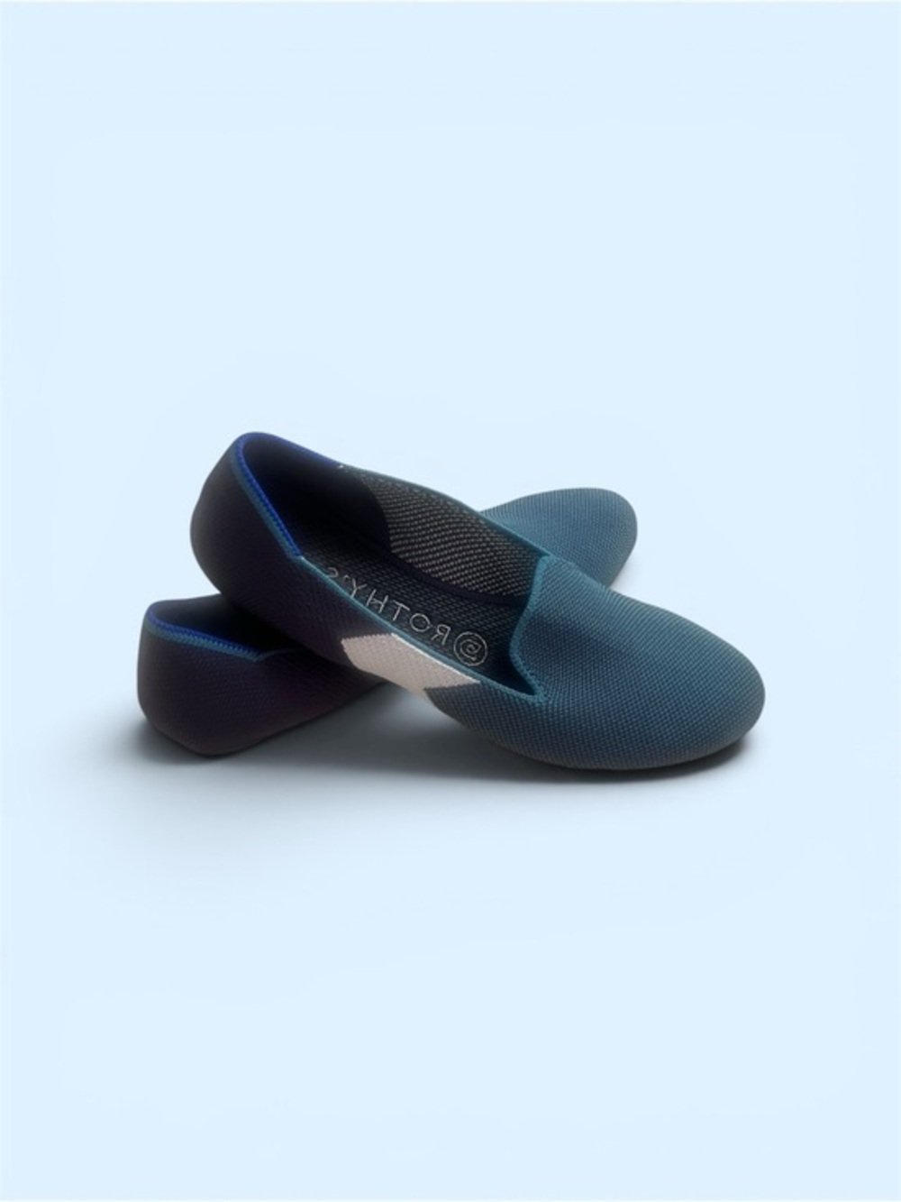 Rothy’s The Loafer Blue Colorblock Knit Flats Size 8